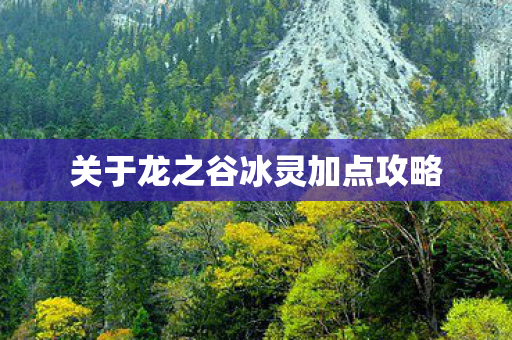 关于龙之谷冰灵加点攻略图片
