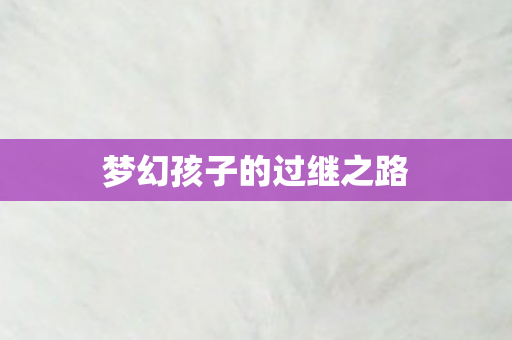 梦幻孩子的过继之路图片