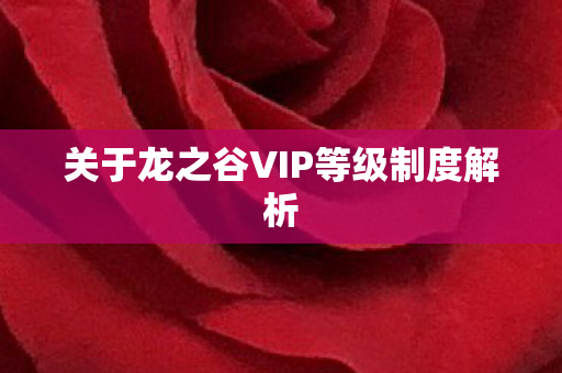 关于龙之谷VIP等级制度解析图片