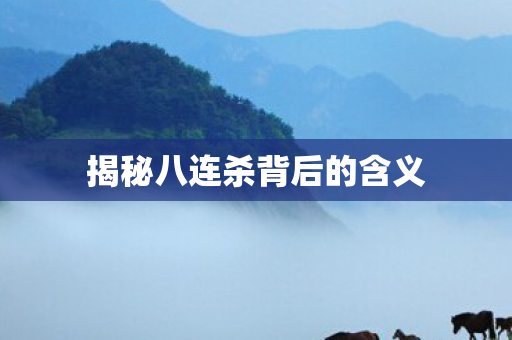 揭秘八连杀背后的含义图片