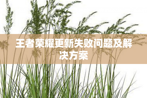 王者荣耀更新失败问题及解决方案图片