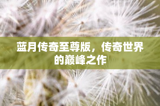 传奇世界的巅峰之作图片