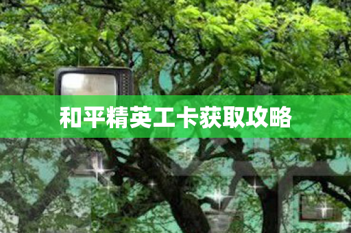 和平精英工卡获取攻略图片