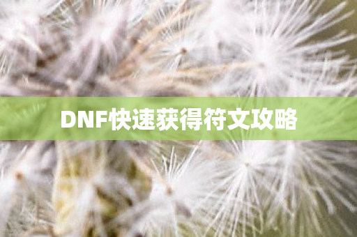 DNF快速获得符文攻略图片