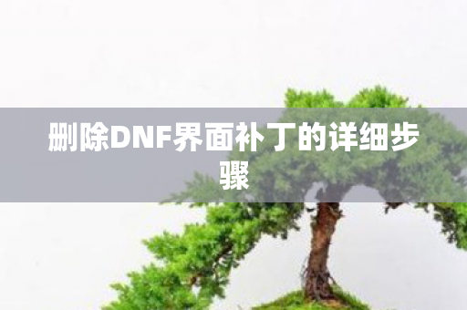 删除DNF界面补丁的详细步骤图片