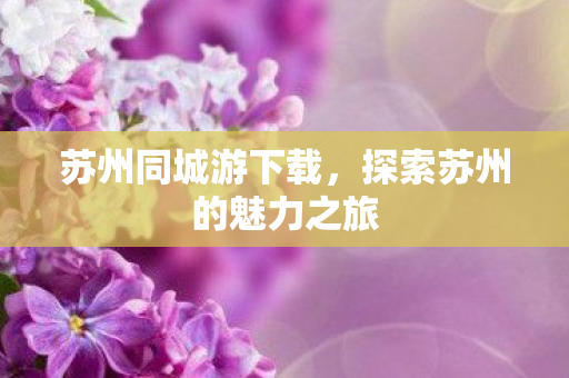 探索苏州的魅力之旅图片