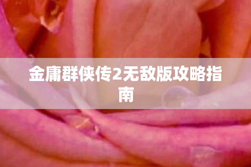 金庸群侠传2无敌版攻略指南图片