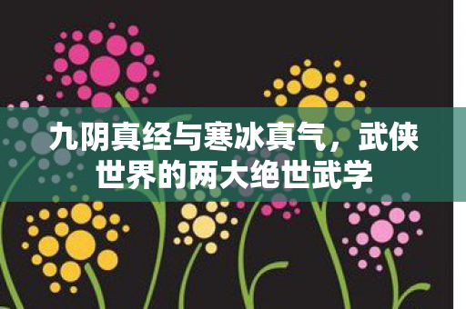 武侠世界的两大绝世武学图片