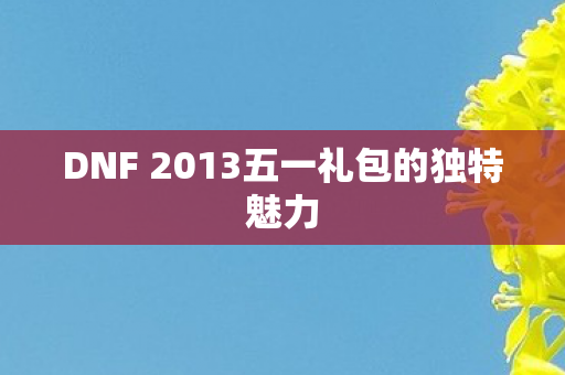 DNF 2013五一礼包的独特魅力图片