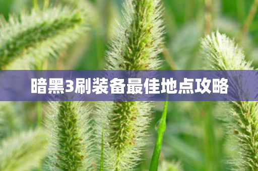 暗黑3刷装备最佳地点攻略图片