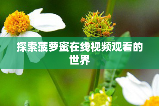 探索菠萝蜜在线视频观看的世界图片