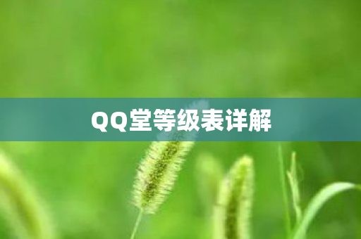 QQ堂等级表详解图片