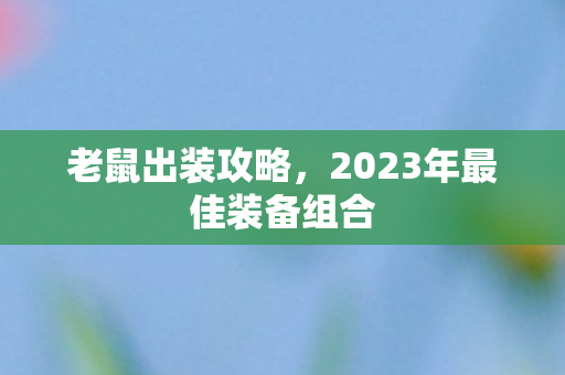 2023年最佳装备组合图片