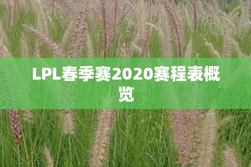 LPL春季赛2020赛程表概览图片