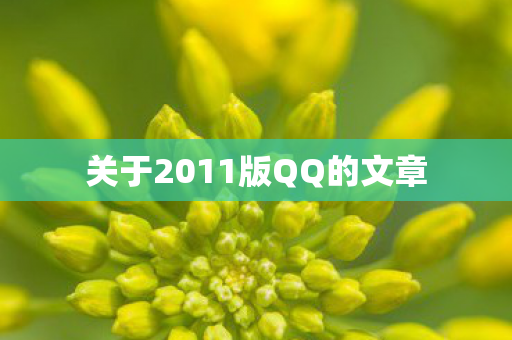关于2011版QQ的文章图片