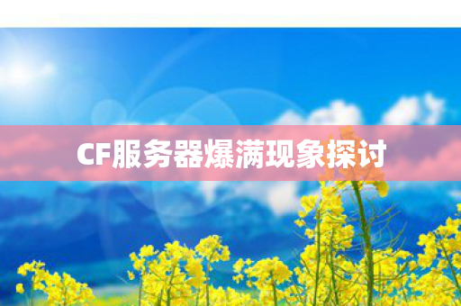 CF服务器爆满现象探讨图片