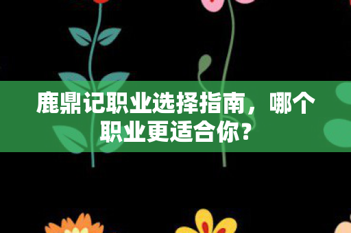 鹿鼎记职业选择指南图片