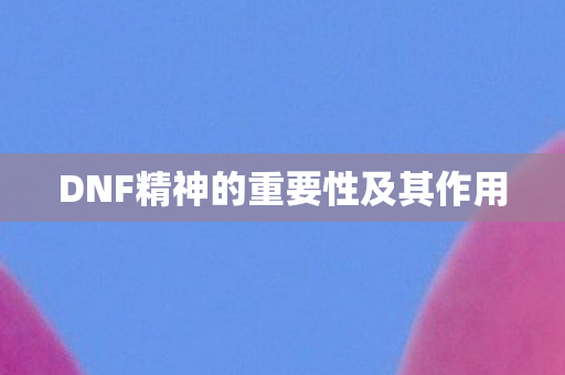 DNF精神的重要性及其作用图片