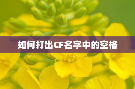 如何打出CF名字中的空格图片