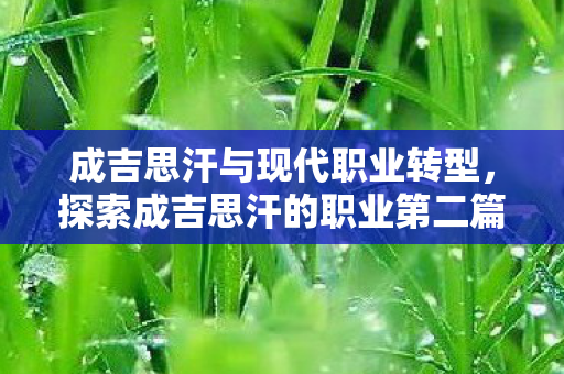 探索成吉思汗的职业第二篇章图片