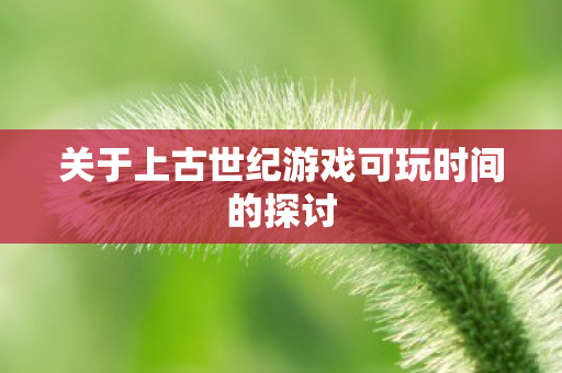 关于上古世纪游戏可玩时间的探讨图片