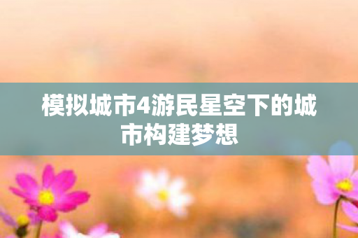 模拟城市4游民星空下的城市构建梦想图片