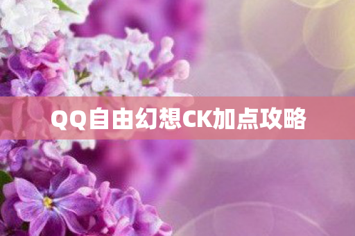 QQ自由幻想CK加点攻略图片
