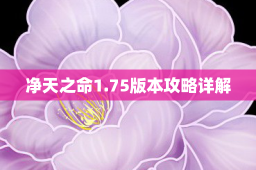 75版本攻略详解图片