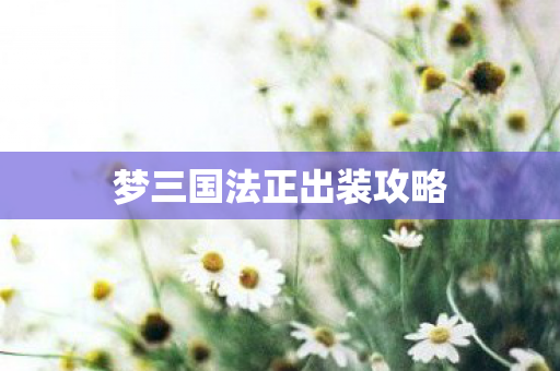 梦三国法正出装攻略图片