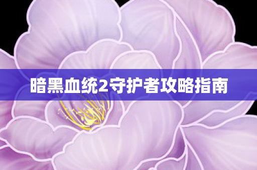 暗黑血统2守护者攻略指南图片