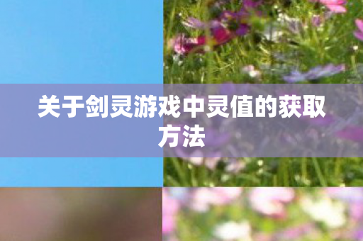 关于剑灵游戏中灵值的获取方法图片