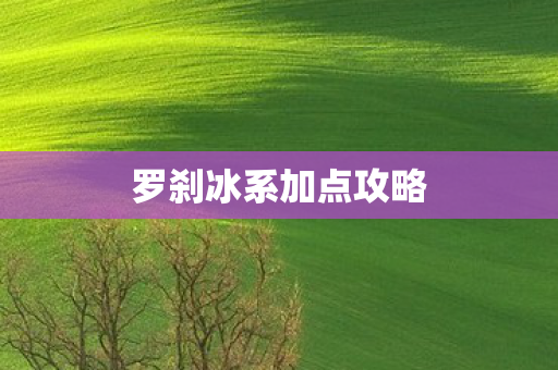 罗刹冰系加点攻略图片