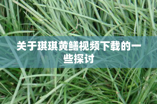 关于琪琪黄鳝视频下载的一些探讨图片