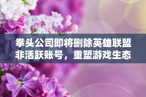 拳头公司即将删除英雄联盟非活跃账号图片