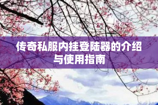 传奇私服内挂登陆器的介绍与使用指南图片