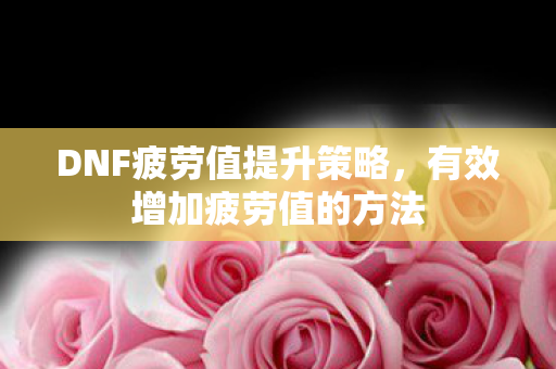 DNF疲劳值提升策略图片
