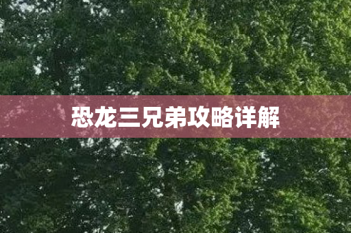 恐龙三兄弟攻略详解图片