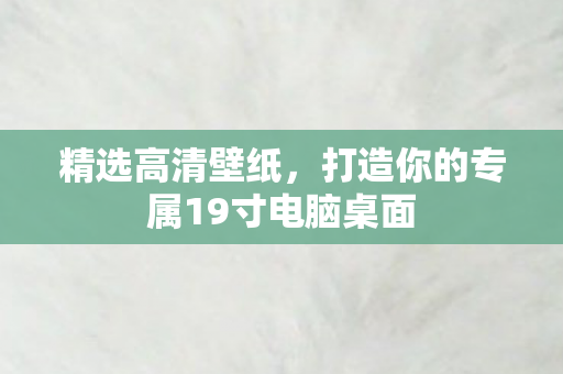 打造你的专属19寸电脑桌面图片