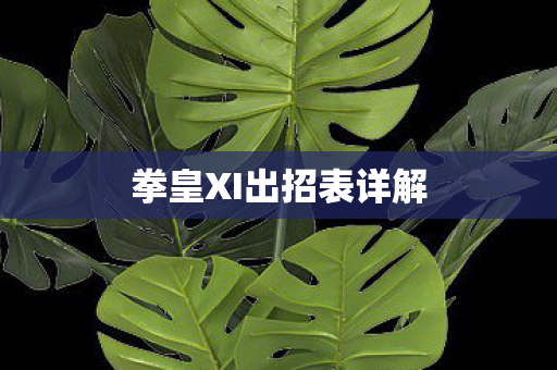 拳皇XI出招表详解图片