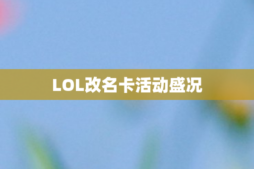 LOL改名卡活动盛况图片