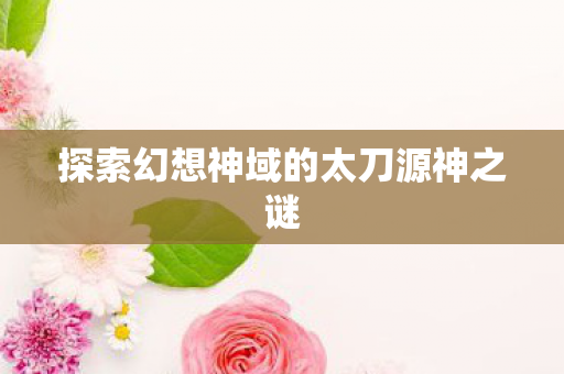 探索幻想神域的太刀源神之谜图片