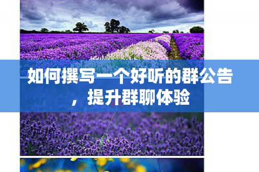 如何撰写一个好听的群公告图片