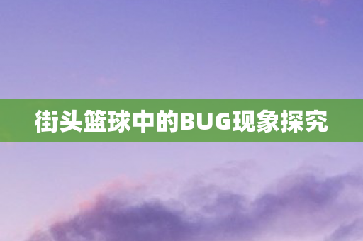 街头篮球中的BUG现象探究图片