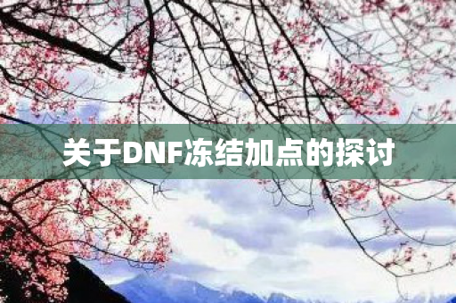 关于DNF冻结加点的探讨图片