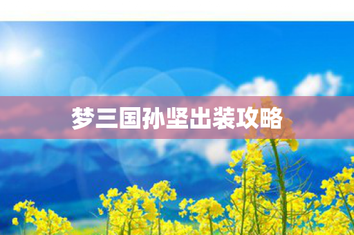 梦三国孙坚出装攻略图片