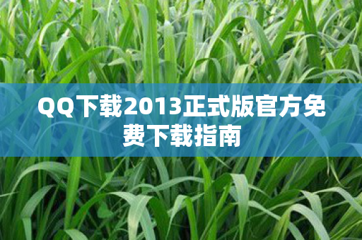QQ下载2013正式版官方免费下载指南图片