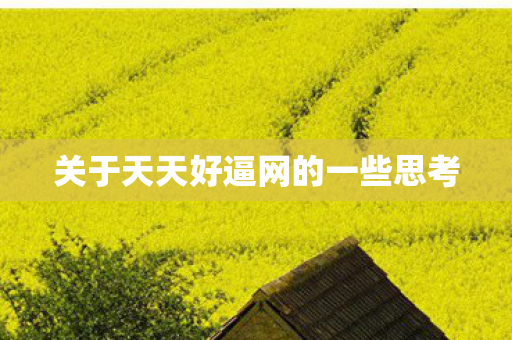 关于天天好逼网的一些思考图片