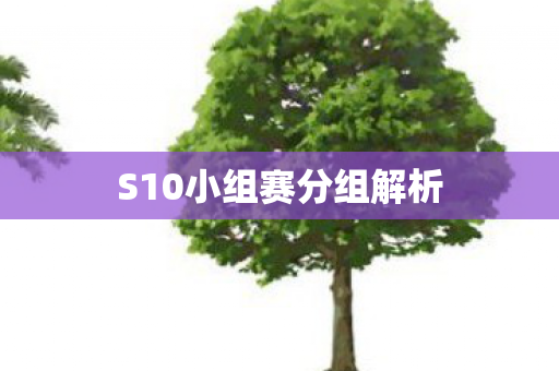 S10小组赛分组解析图片