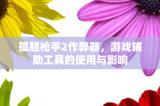 游戏辅助工具的使用与影响图片