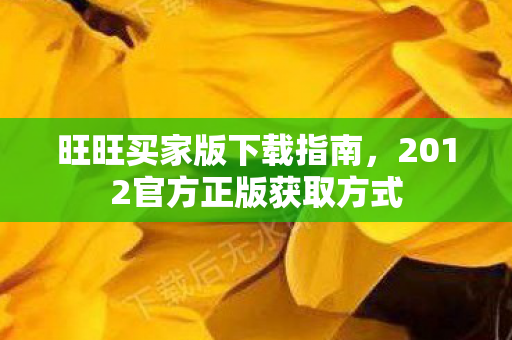 2012官方正版获取方式图片